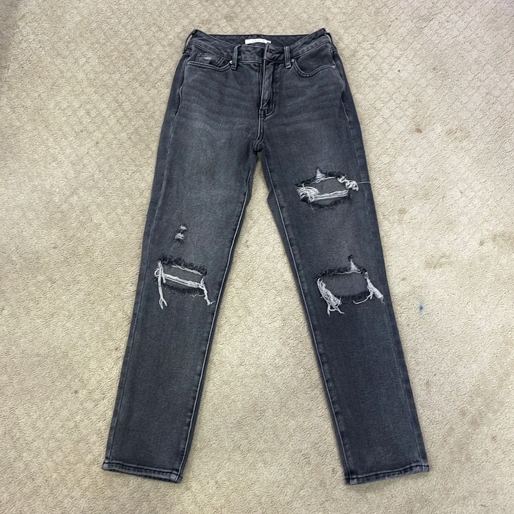 grey/black ripped size 23 pacsun mom jeans